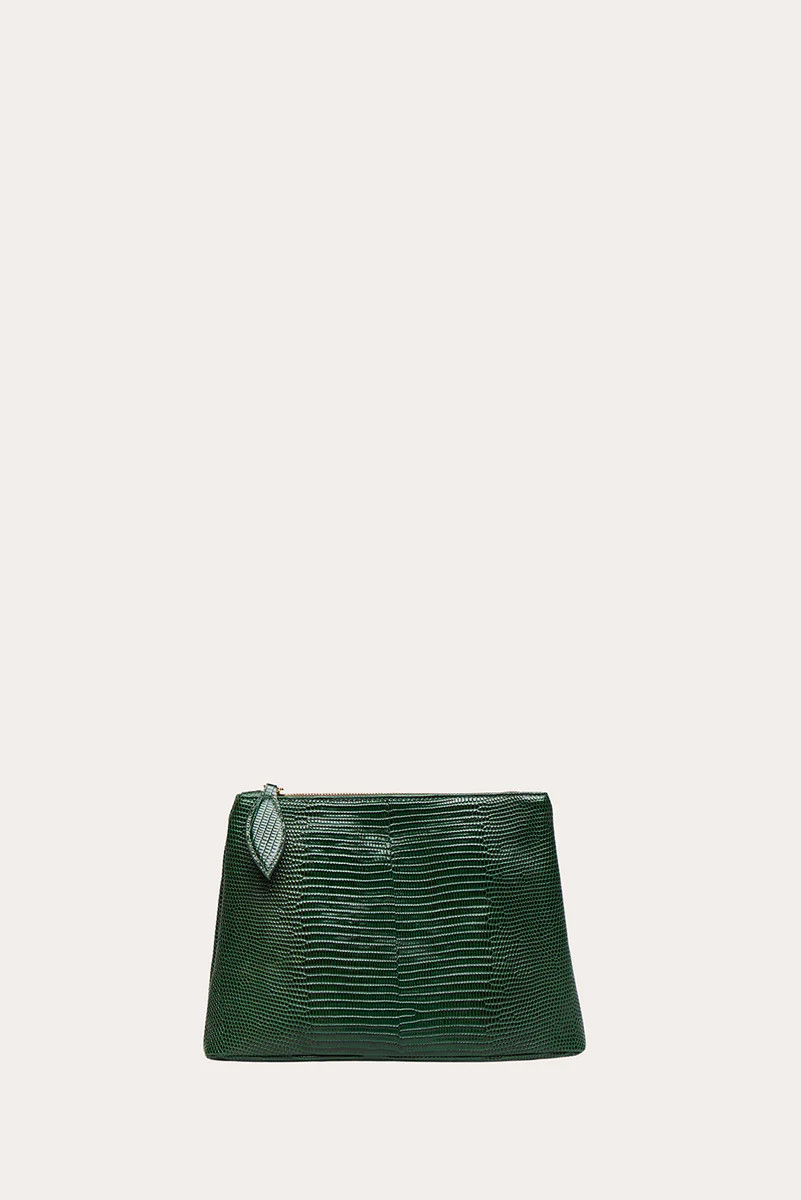 Zip Clutch Emerald Lizard | LITTLE LIFFNER