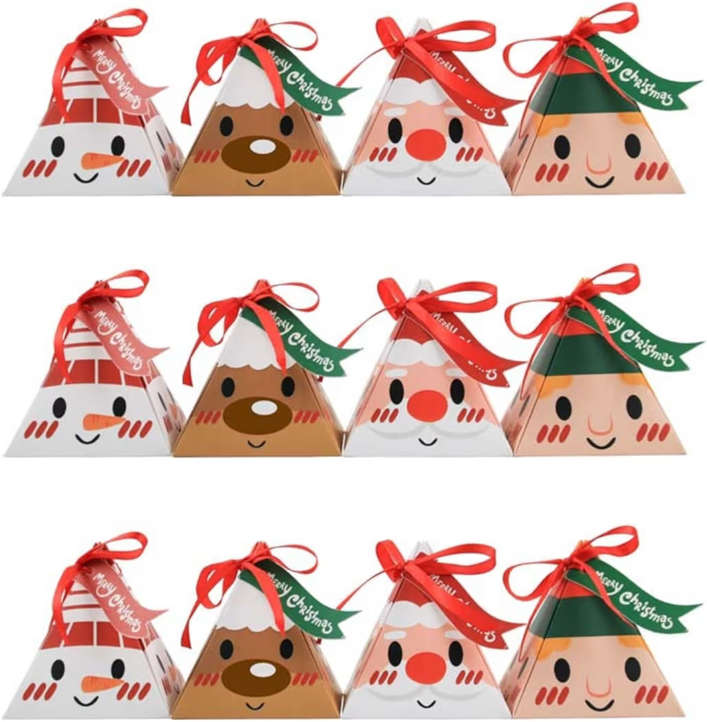 Amazon.com: 24PCS Christmas Triangle Candy Boxes - Party Favors Decorations | Wedding Favor Boxes... | Amazon (US)