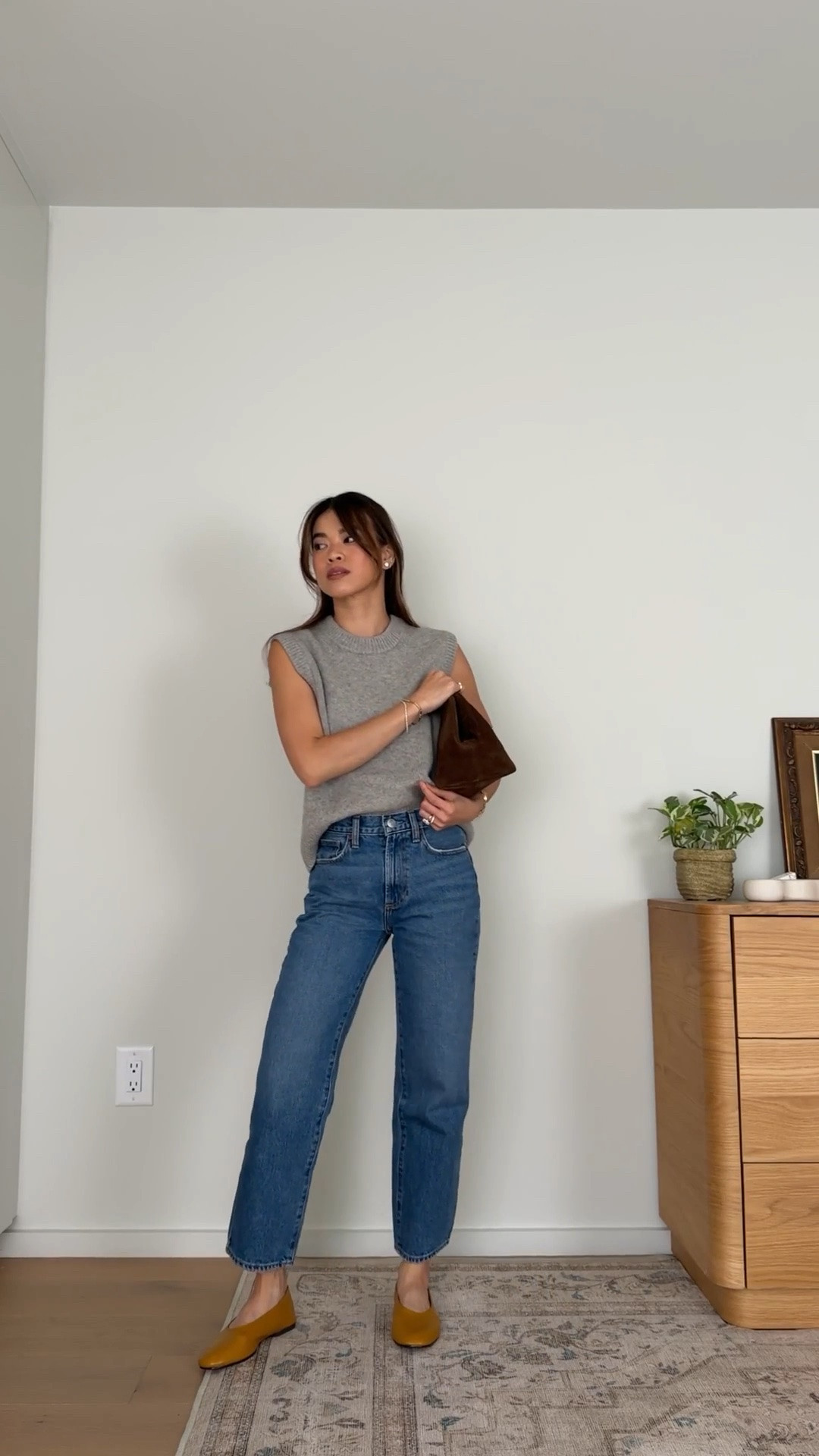 These @Quince jeans are the perfect petite everyday jeans!

Sizing info:
 -Quince 100% Yak Crewneck Sweater Vest (Size XS in Warm Heather Grey) 
-Quince Bella Rigid Straight Jeans (Size 24 Short in Horizon Blue)

petite fashion, get dressed with me, outfit inspiration, ootd, nashville outfit, Nashville influencer, petite style, vacation style, casual outfits, mom style, petite pants, fall outfits, fall outfit info, fall pants, fall outfit idea, fall top, fall sweater, fall shoes, quince, summer top, petite jeans, quince, quince jeans, quince haul, summer sweater, sweater vest

#LTKootd #LTKSeasonal #LTKPetite