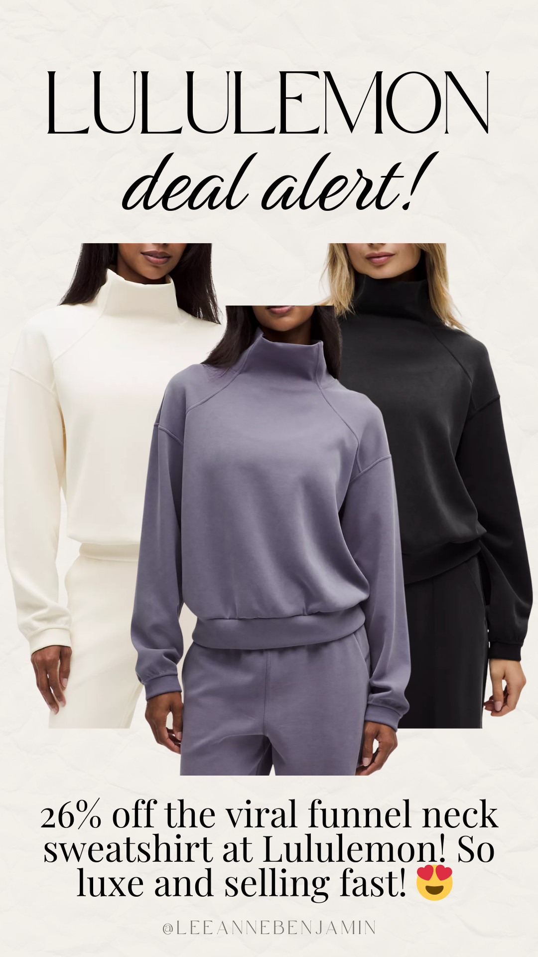 Viral funnel neck sweatshirt on sale at Lululemon and going fast!  

 #LTKootd #LTKActive #LTKSaleAlert