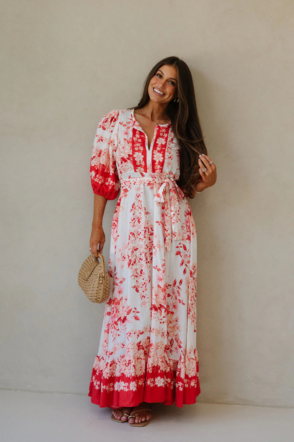 Teressa Floral Dress-Red Multi | These Three