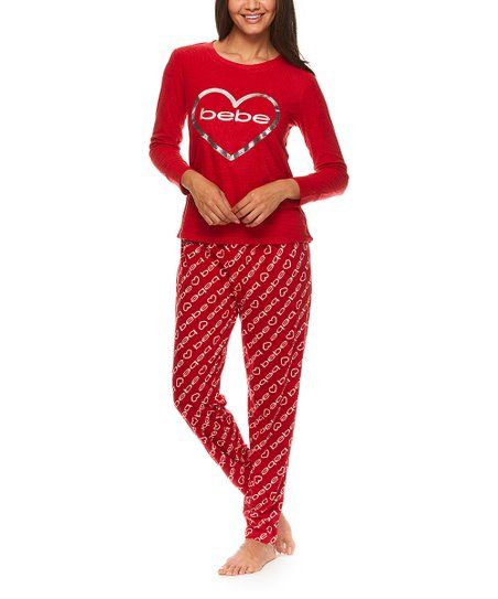 bebe Red Heart Pajama Set - Juniors | Zulily