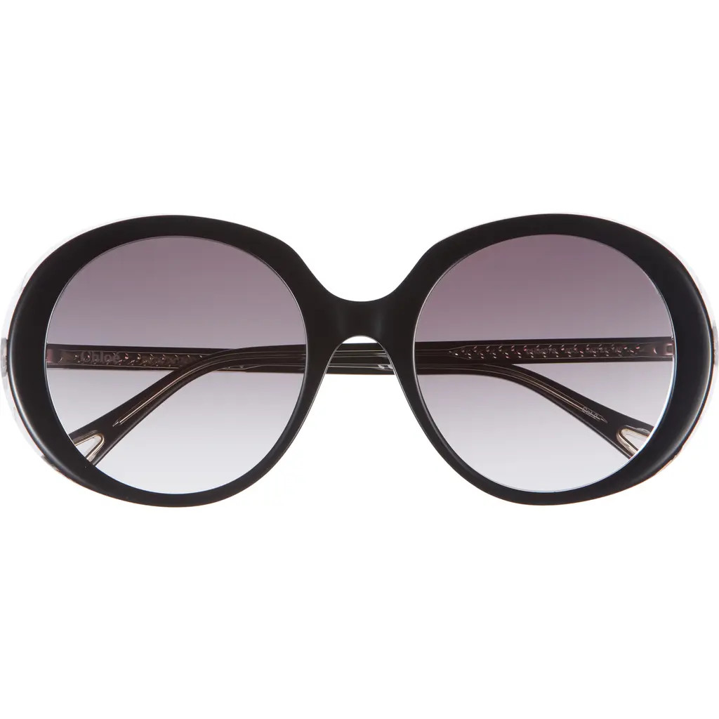 Chloé 54mm Core Oversize Sunglasses in Black Black Grey at Nordstrom Rack | Nordstrom Rack
