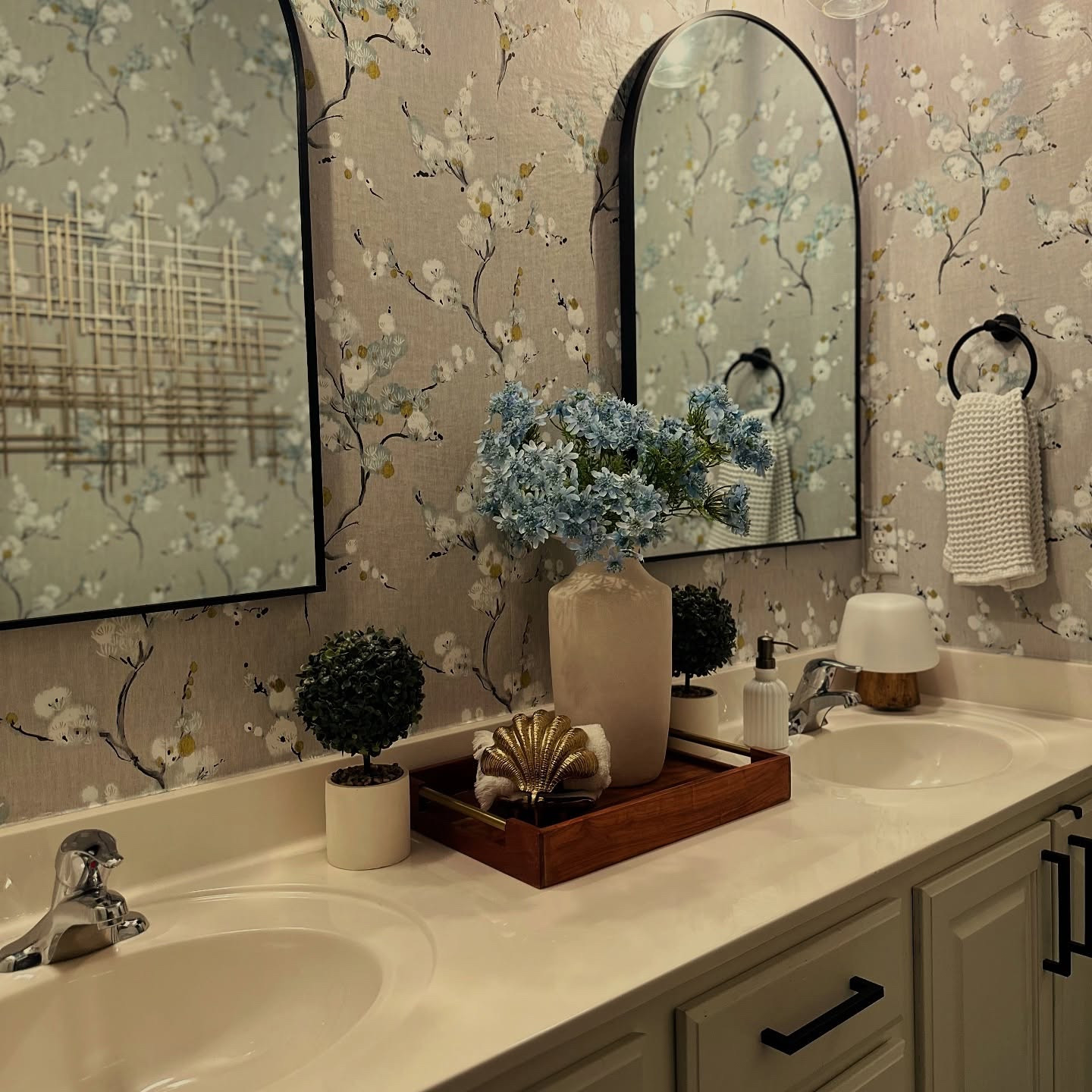 Small space, big personality.💙

Wallpaper dreams and paint color schemes! Our guest bathroom got the royal blue treatment! 👑💙🫶🏼 >>> swipe to see the before >>>>> 🫣🫣

Thought it had been a while since this beautiful bathroom was on the feed! This bathroom has come along wayyy!! 😊😊 (paint color— @behrpaint — Adirondack Blue (satin))

#LTKHome #LTKStyleTip #LTKSeasonal
