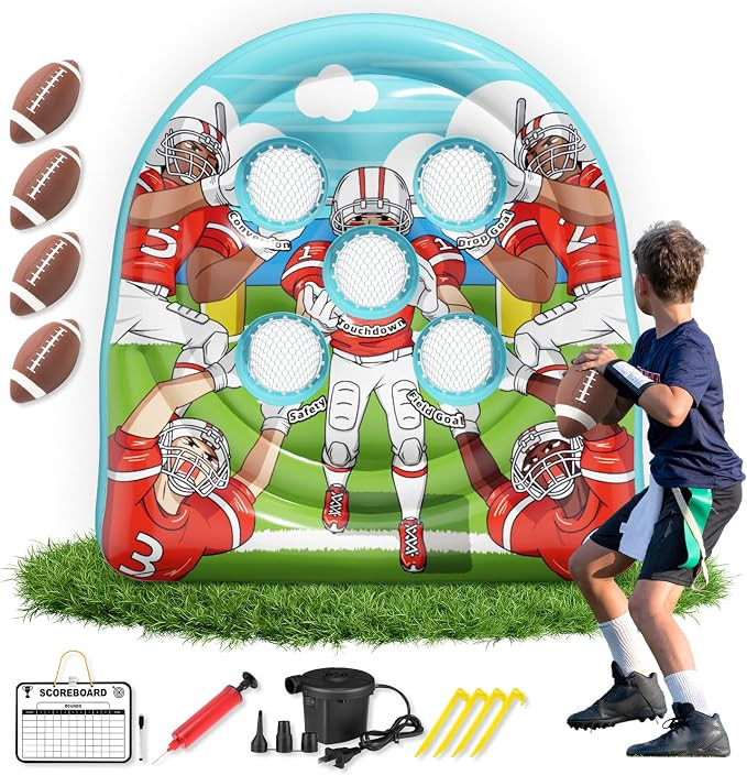 6FT Giant Inflatable Football Target Toss Game - Fun Indoor & Outdoor Yard Games for Kids & Adult... | Amazon (US)