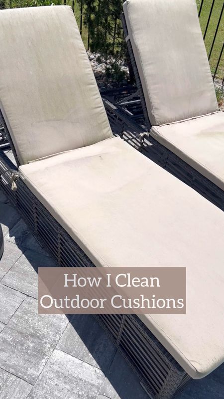 How to Clean Outdoor Cushions - outdoor furniture - pool furniture - porch furniture - outdoor hosting 

#LTKhome