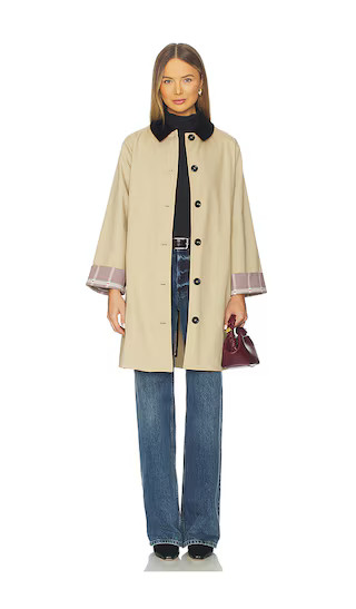 Abigail Trench Coat in Tan With Plaid Combo | Revolve Clothing (Global)