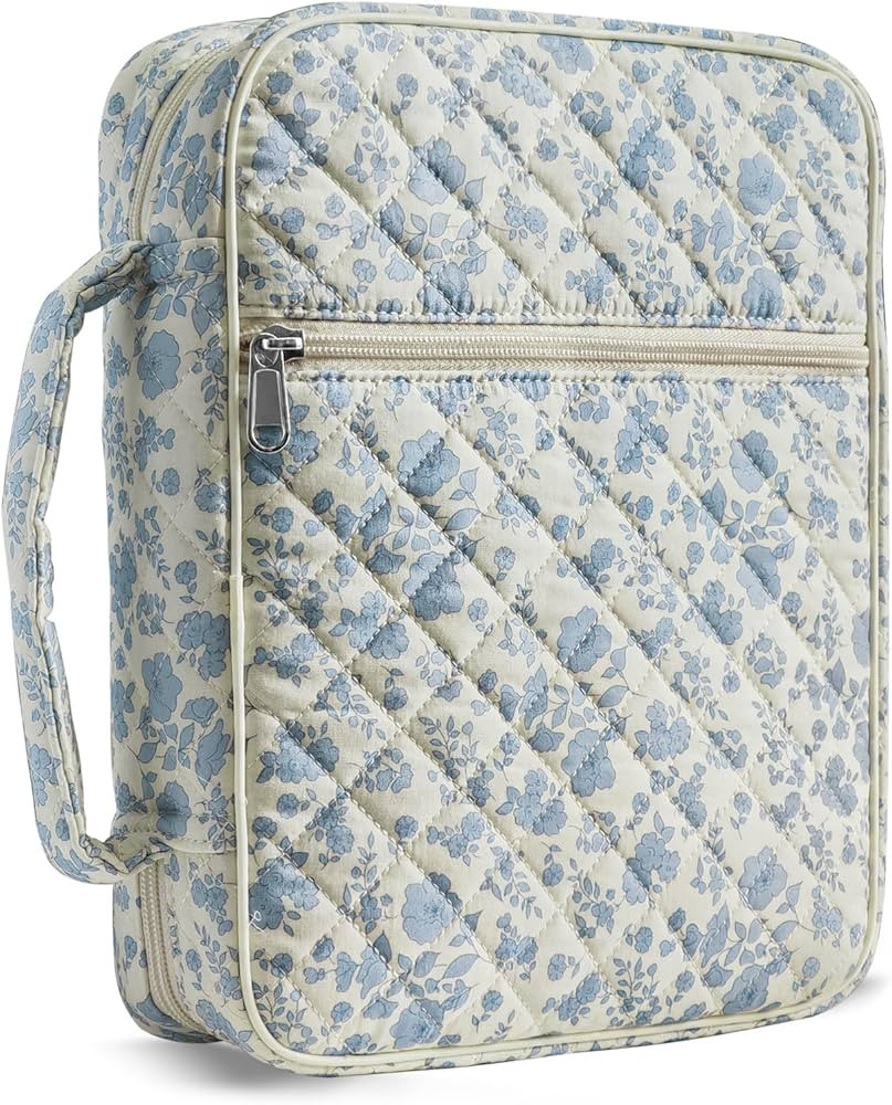 Large Bible Cover Case and Tote Bag for Women - Quilted Carrying Case With Organizer for Girls, S... | Amazon (US)