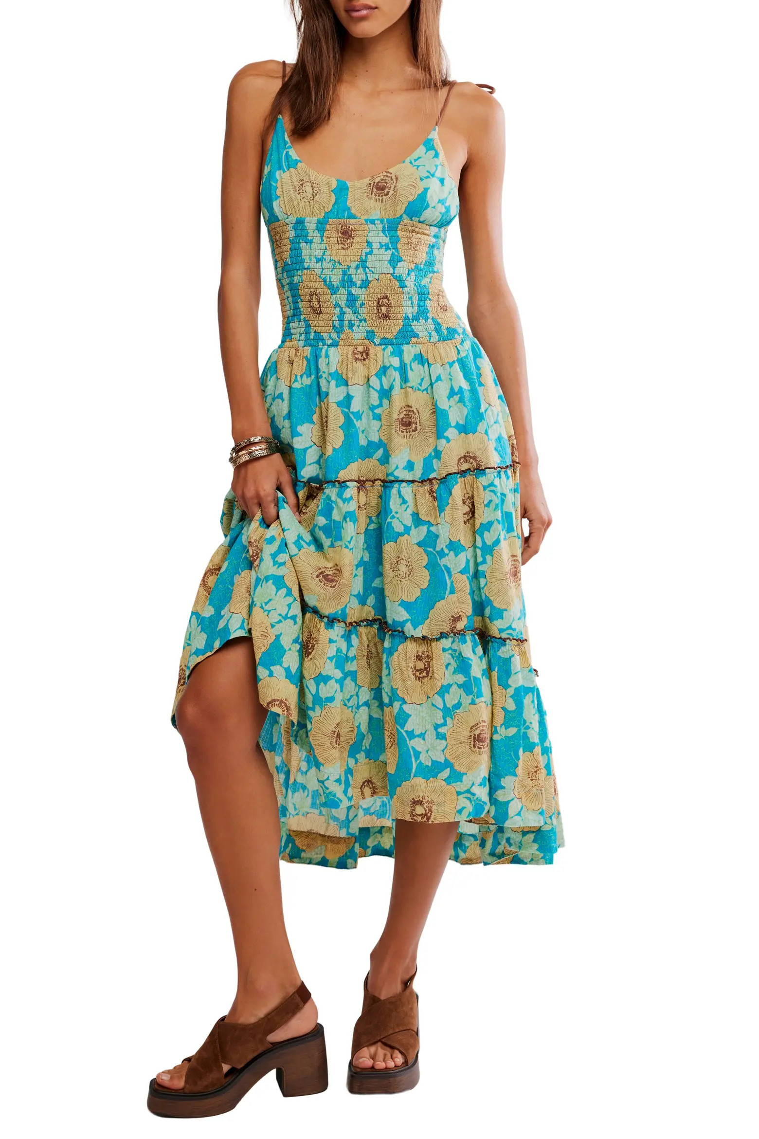 Adriel Tie Strap Tiered Midi Dress (Women) | Nordstromrack | Nordstrom Rack