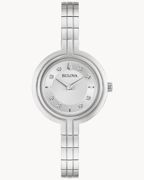 Bulova Rhapsody Women's White Dial Silver Diamond Watch | Bulova | Bulova