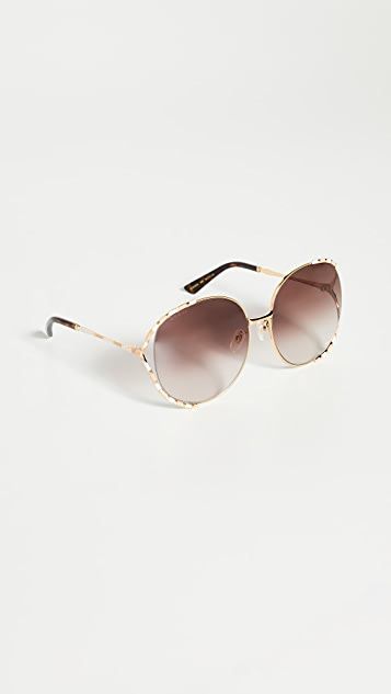 Feminine Fork Round Sunglasses | Shopbop