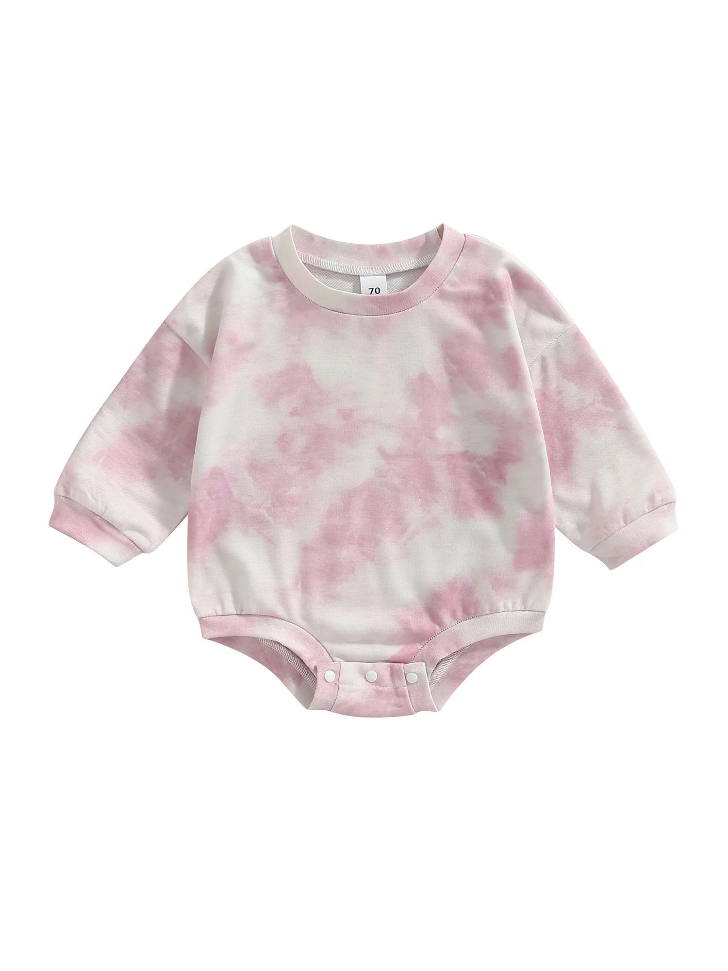 Baby Boy Girl Crewneck Sweatshirt Romper Tie Dye Long Sleeve Oversized Sweater Onesie Fall Clothe... | Walmart (US)