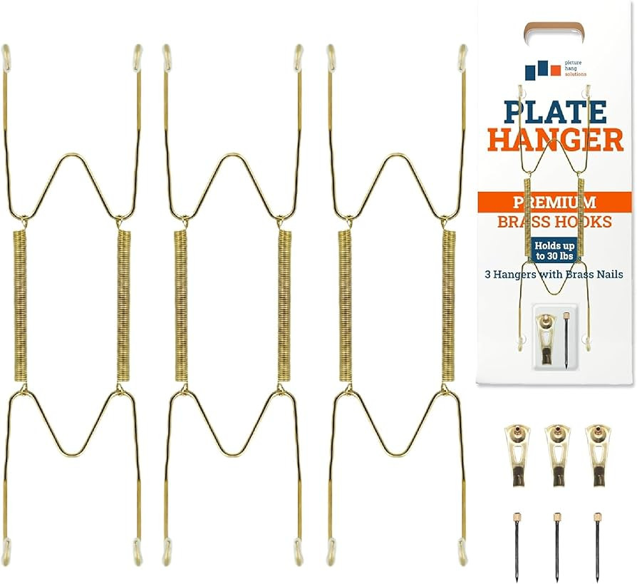 PHS - Plate Hangers for the Wall - Decorative Plate Holder Set for 7-8 Inch Plates - 3 Pack Stain... | Amazon (US)