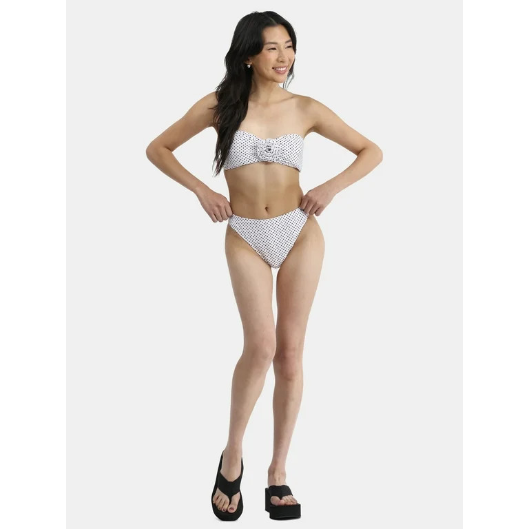 No Boundaries Polka Dot Swim Bikini Bottoms, Women's | Walmart (US)