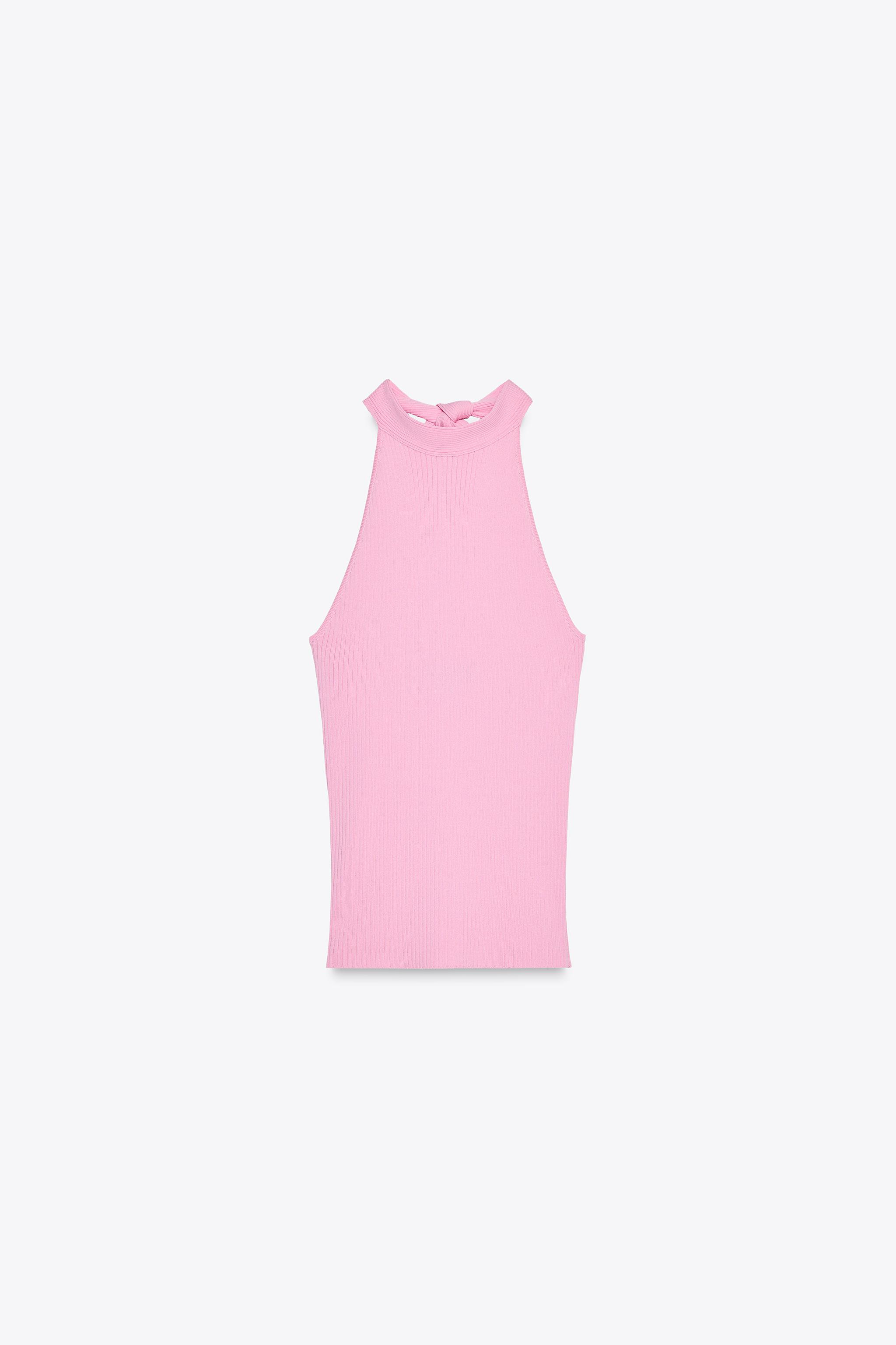 HALTER KNIT TOP WITH TIE | Zara US