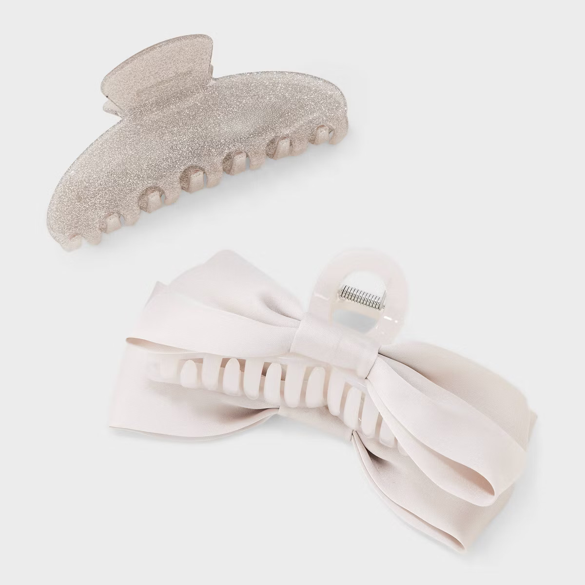 Glitter and Bow Claw Hair Clip Set 2pc - A New Day™ | Target