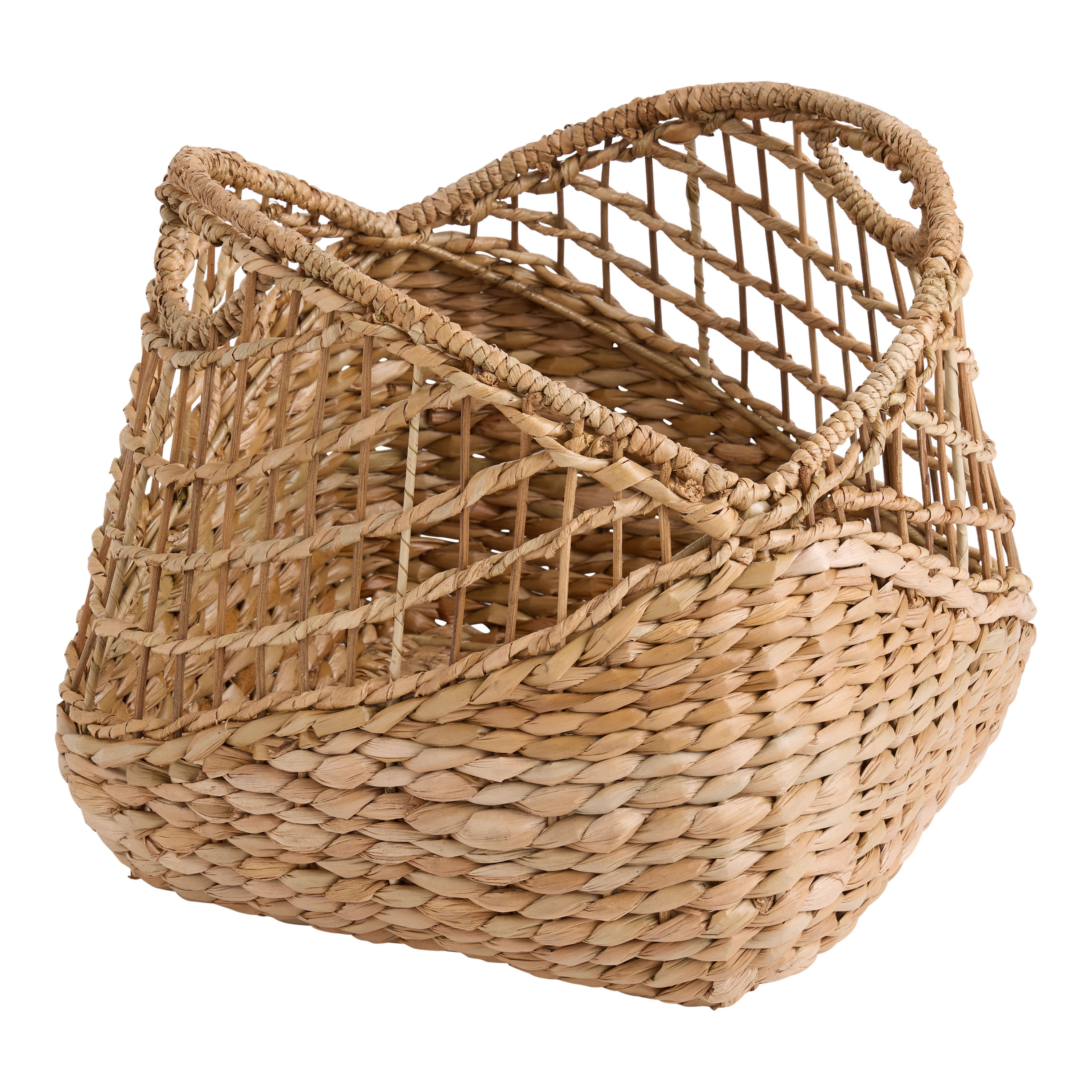 Solis Water Hyacinth and Rattan Open Weave Basket | World Market