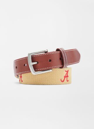 Peter Millar Men's Alabama Belt | Color: Khaki | Size: 32 | Peter Millar