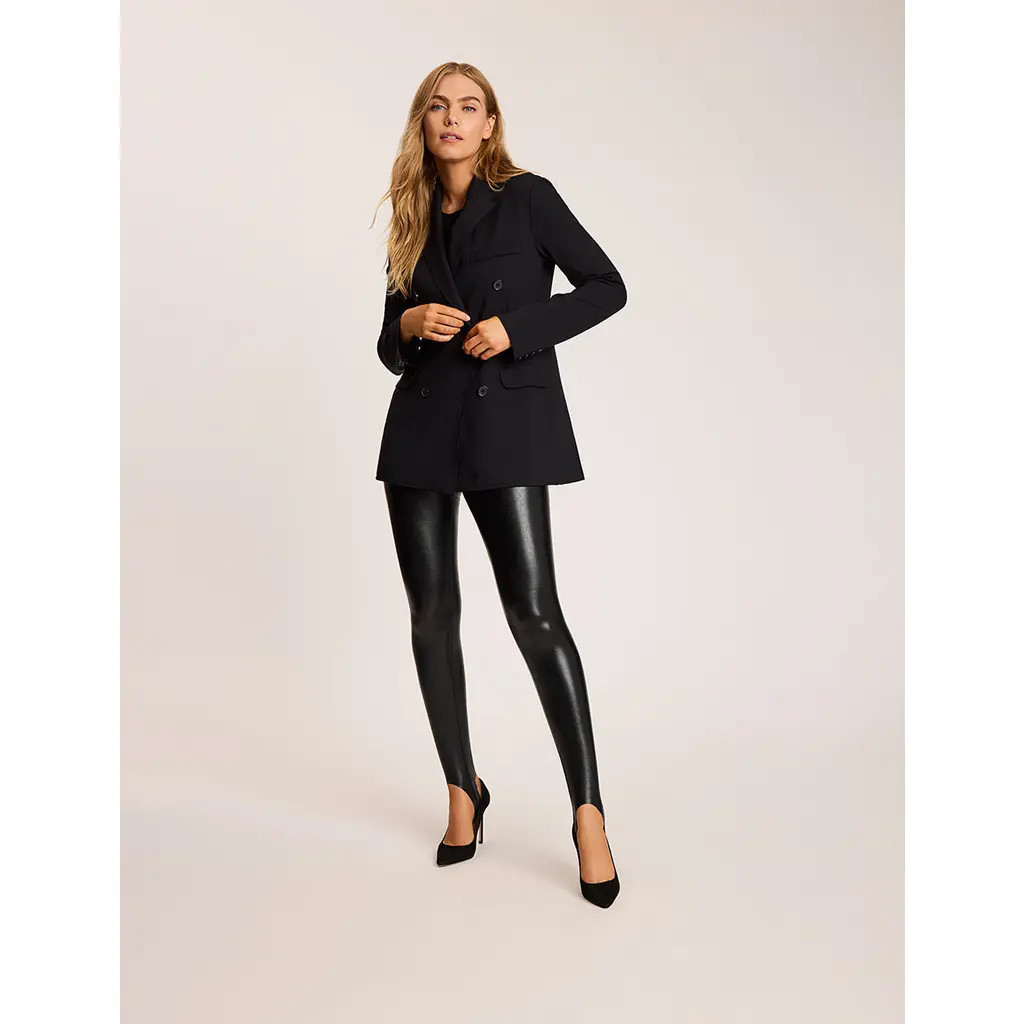 Commando Faux Leather Stirrup Legging in Black at Nordstrom, Size X-Large | Nordstrom