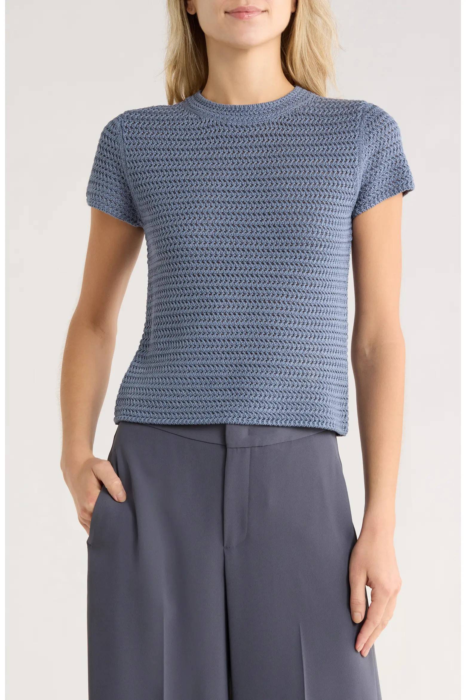 Cotton Crochet Crewneck T-Shirt (Women) | Nordstromrack | Nordstrom Rack