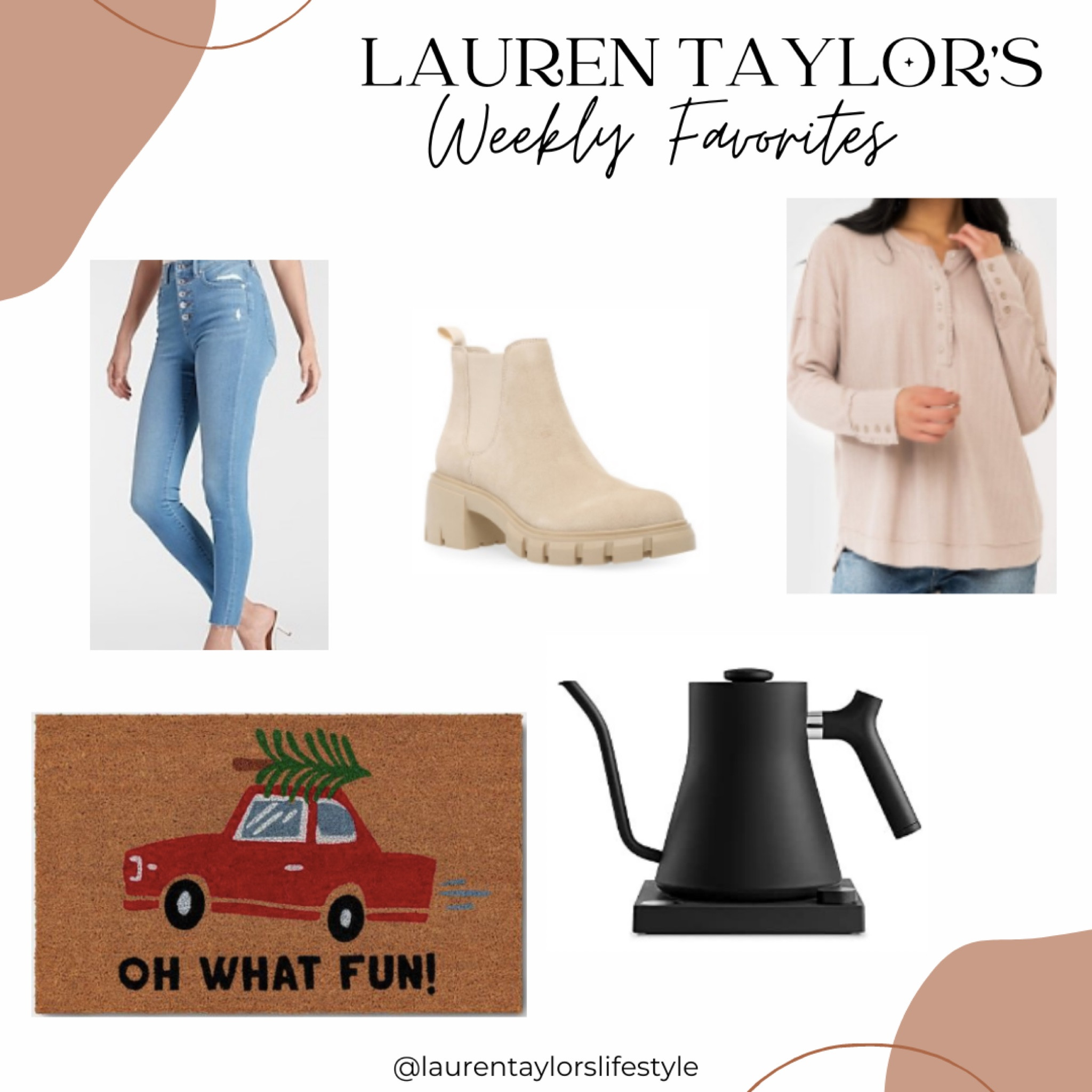 Christmas time favorites. Home decor. Christmas mats. Sweaters. Jeans. Booties. Kettle. Fun presents. Easy presents. Cute gift ideas  

#LTKHoliday #LTKSeasonal #LTKunder100