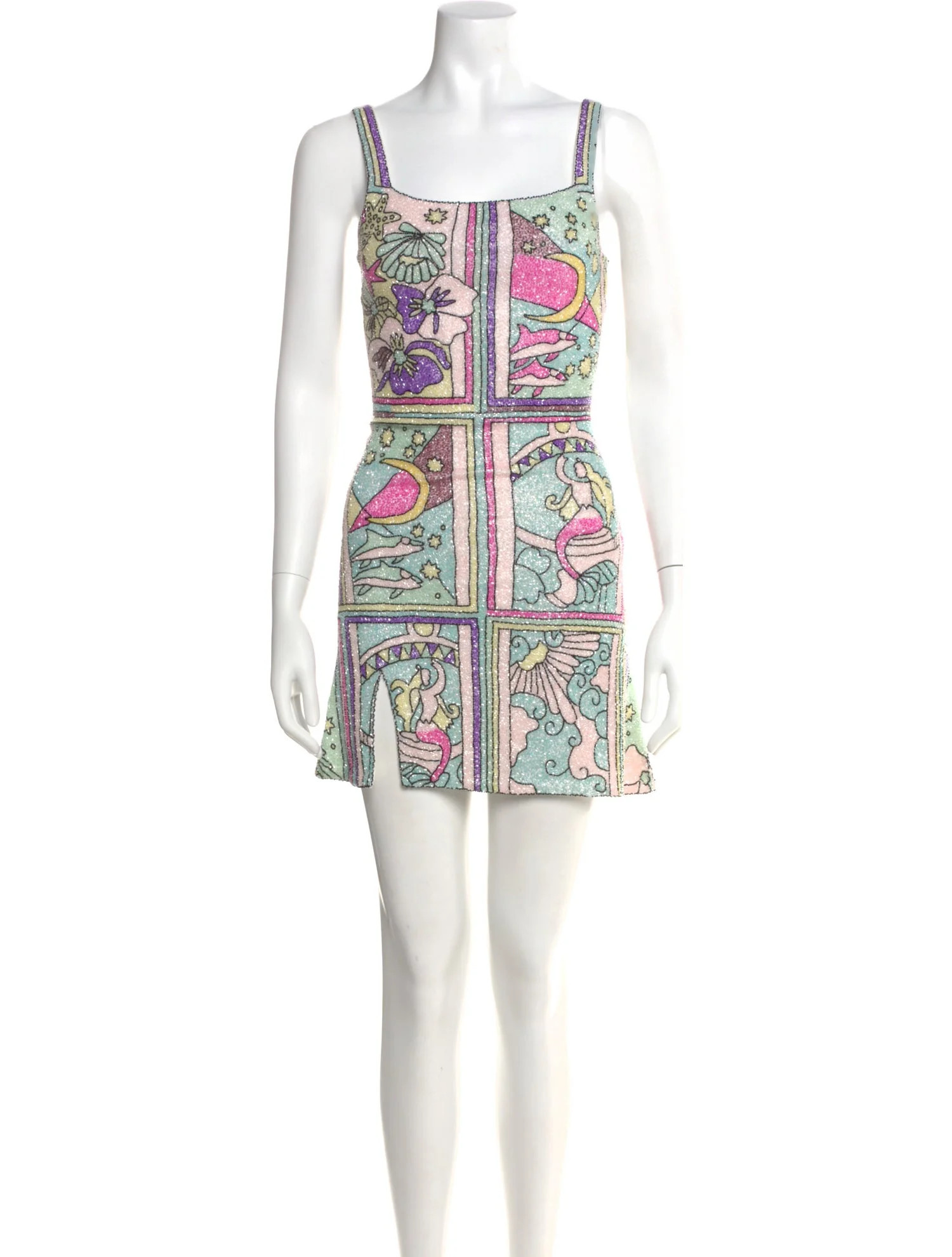 Oceanus Printed Mini Dress - Green Dresses, Clothing - WOCEA21277 | The RealReal | The RealReal