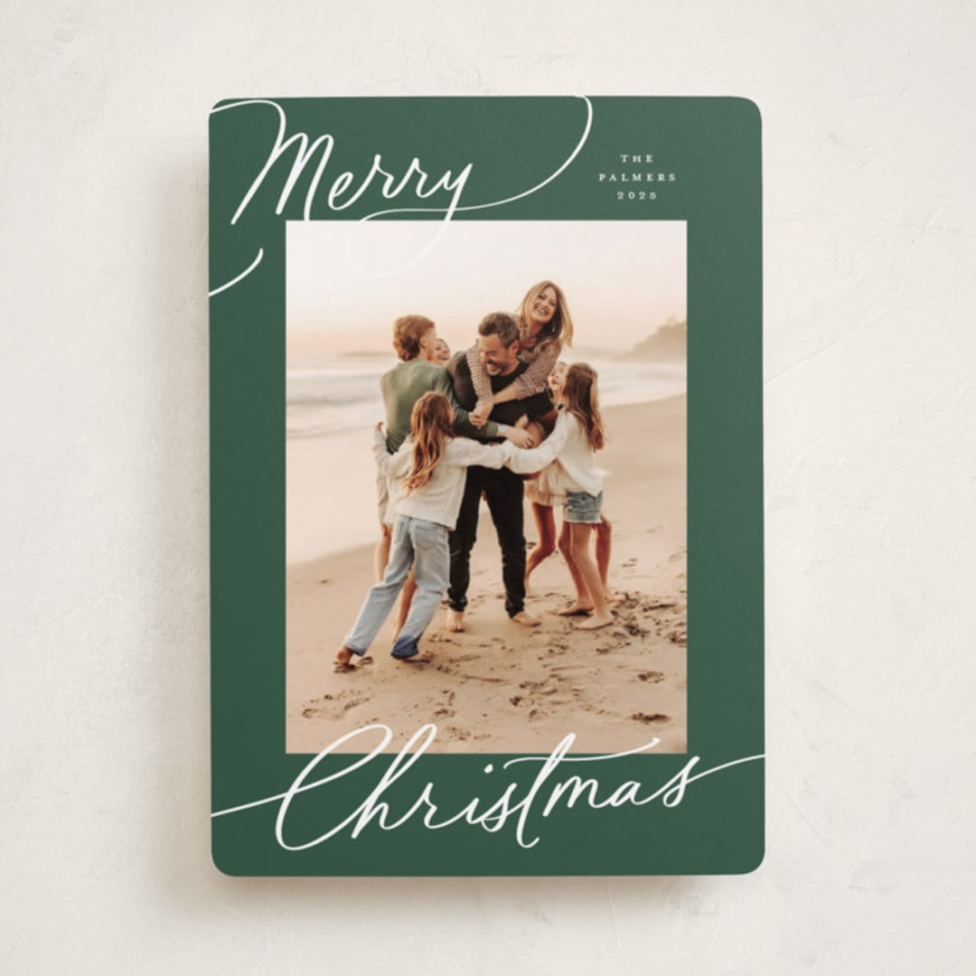 "Evoke" - Customizable Holiday Photo Cards in White by Everett Paper Goods. | Minted