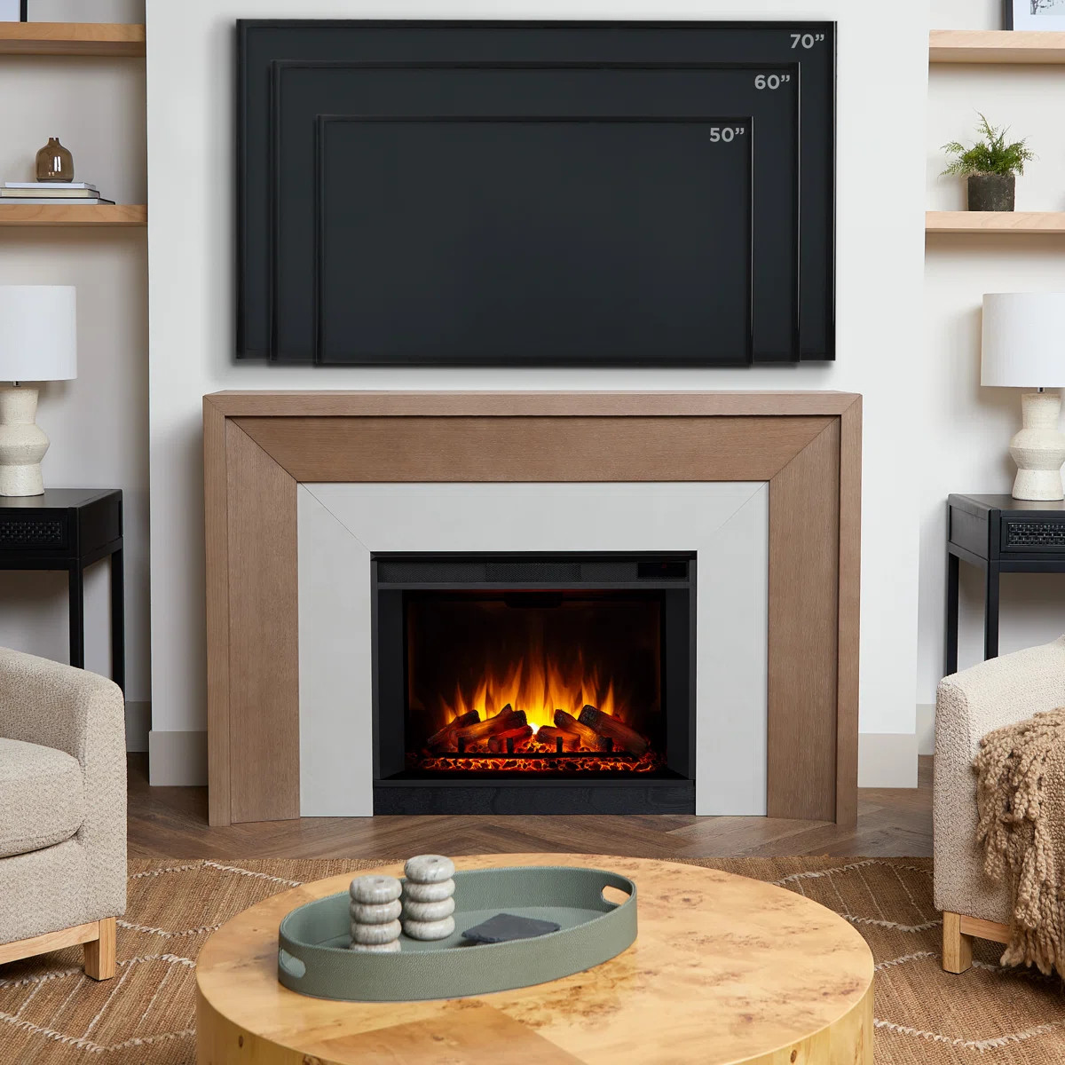 Brooks 64" Grand Electric Fireplace by Real Flame | Wayfair North America