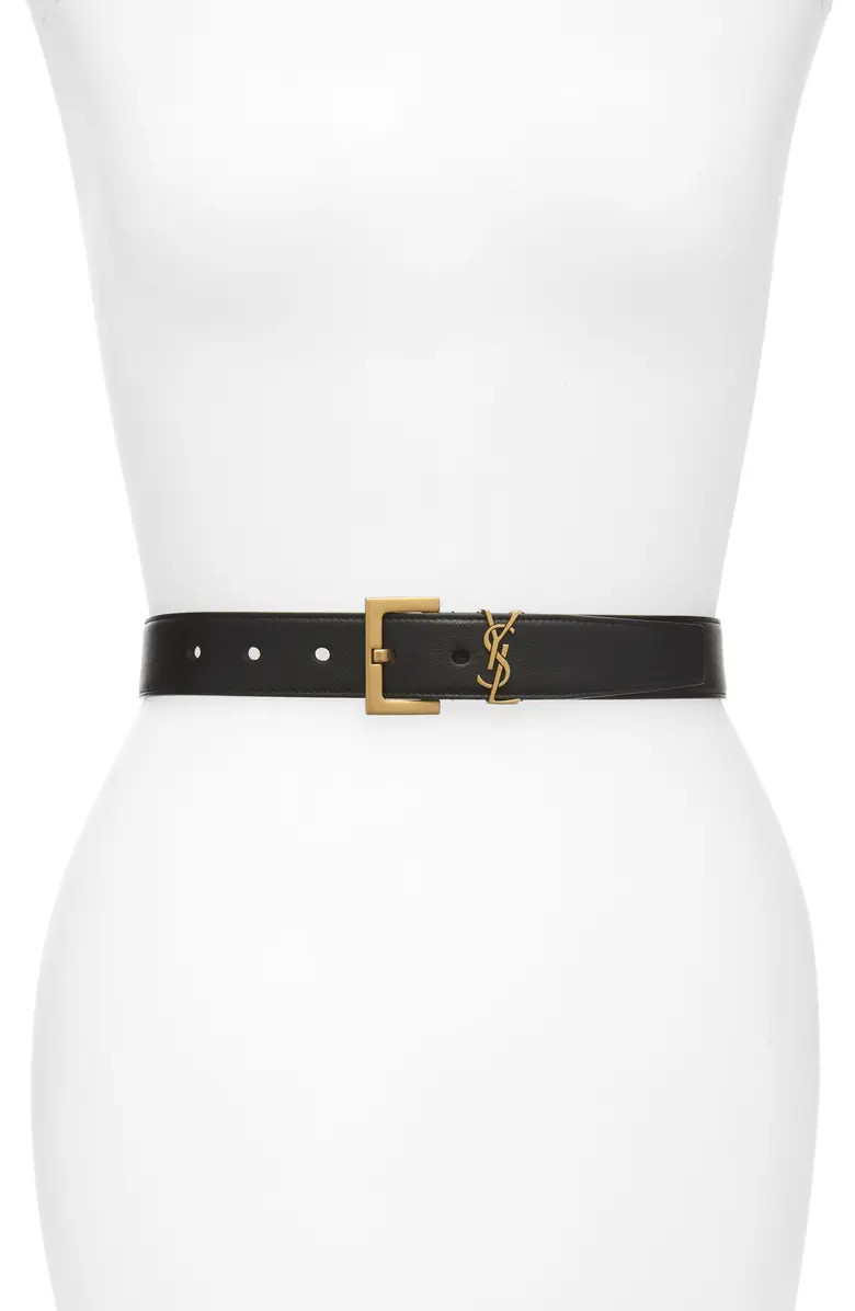 Laque YSL Monogram Leather Belt | Nordstrom