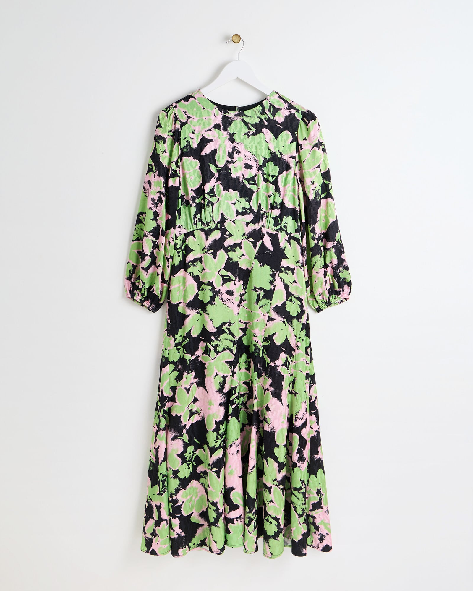 Green & Pink Floral Midi Dress | Oliver Bonas | Oliver Bonas (Global)