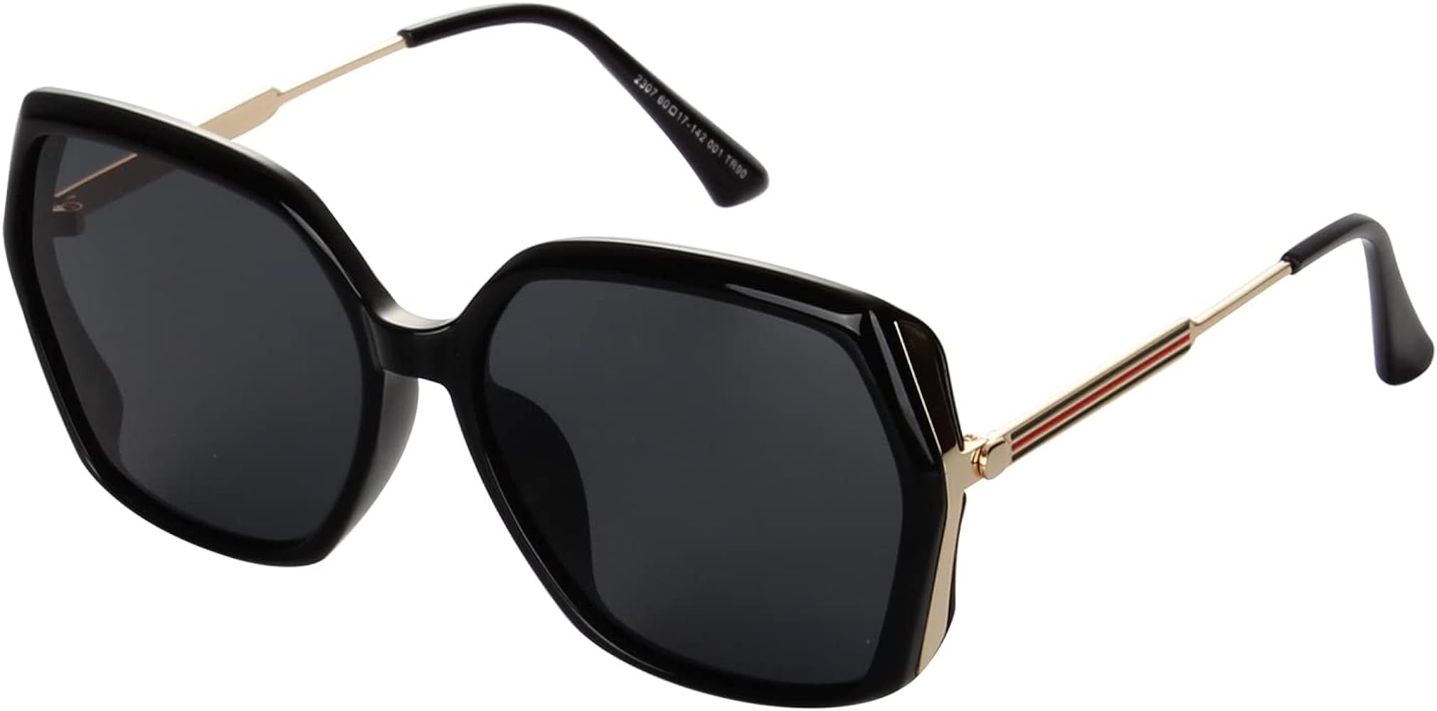 ZENODDLY Trendy Polarized Sunglasses for Women Retro Large Frame Sunglasses UV 400 Protection | Amazon (US)