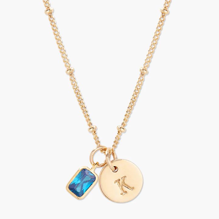 Mackenzie Birthstone Initial Pendant | Brook and York