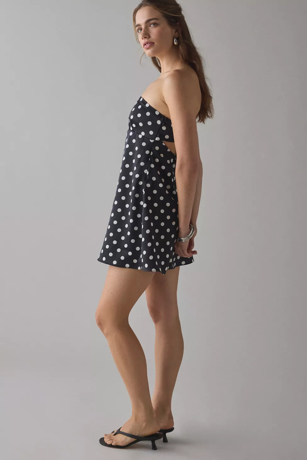 UO Mira Strapless Tie-Back Bow Satin Slip Mini Dress | Urban Outfitters (US and RoW)