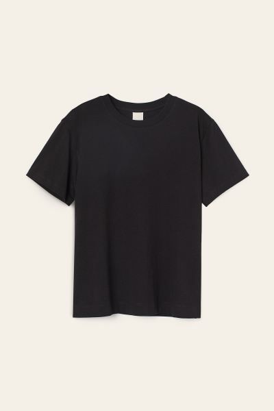 Cotton T-shirt - Black - Ladies | H&M GB | H&M (UK, MY, IN, SG, PH, TW, HK)