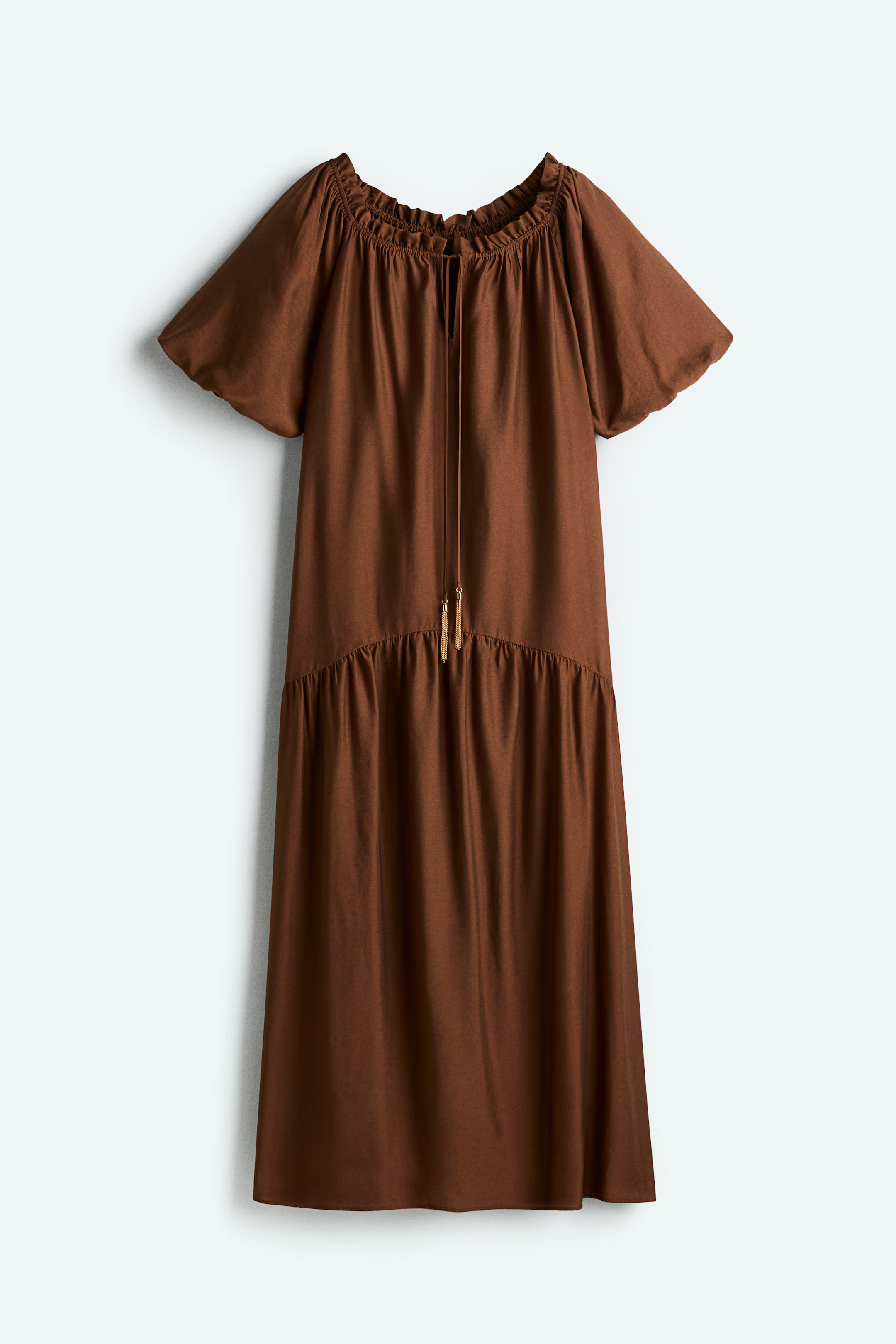 Drawstring-detail dress - Brown - Ladies | H&M GB | H&M (UK, MY, IN, SG, PH, TW, HK)