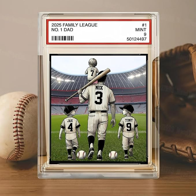 Personalized Dad Baseball Card Acrylic Block, Customized Baseball Trading Card Gifts for Dad, Bas... | Amazon (US)