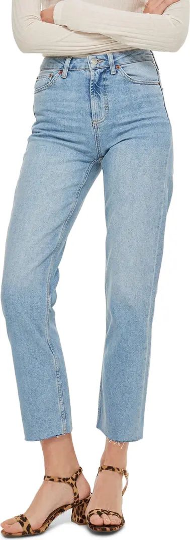 Raw Hem Crop Straight Leg Jeans | Nordstrom