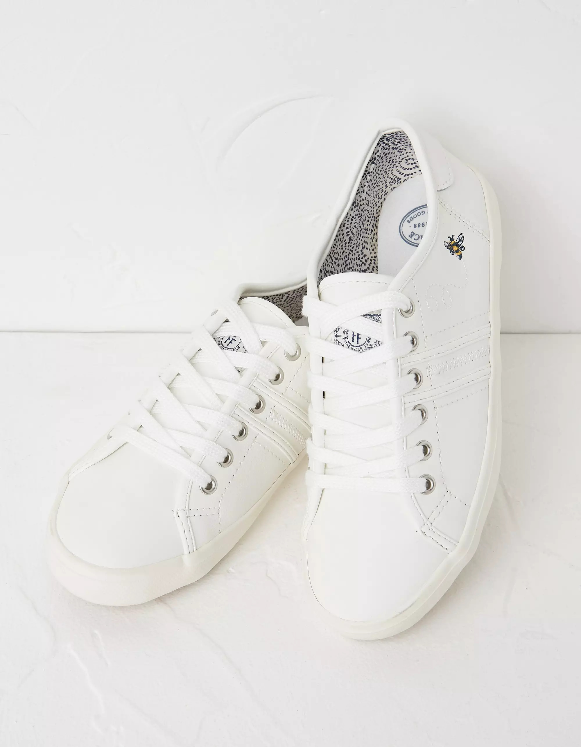 Lola Leather Bee Embroidered Trainers | Fat Face (UK&IE)