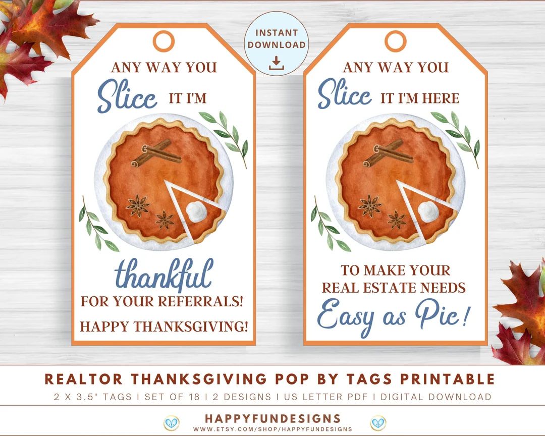 Thanksgiving Realtor Pop Bys Any Way You Slice It Pumpkin - Etsy | Etsy (US)