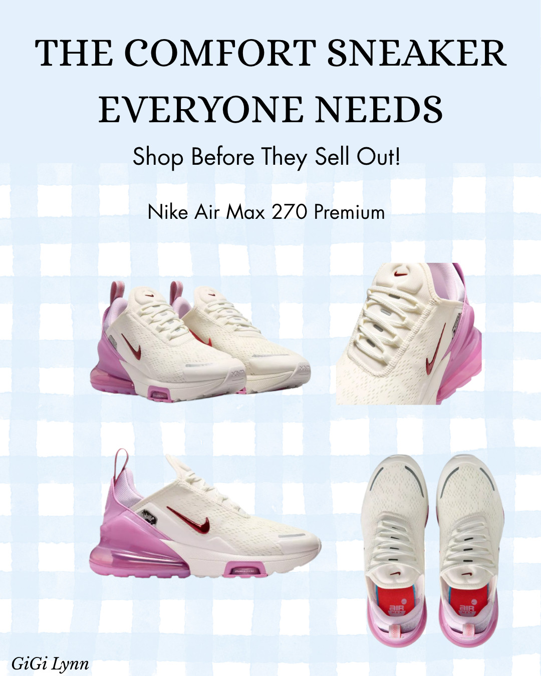 👟 The sneakers that combine comfort, style, and all-day support? The Nike Air Max 270 Premium delivers every time.

Whether you're running errands, traveling, heading to brunch, walking the dog, or putting together the perfect athleisure outfit, these women's Nike sneakers are a wardrobe essential. The iconic Air Max cushioning provides incredible comfort while the sleek, modern design instantly elevates casual outfits.

I love pairing these with leggings, biker shorts, joggers, denim, and oversized sweatshirts for an effortless everyday look. If you're searching for comfortable walking shoes, trendy sneakers for women, or versatile travel shoes, these are worth adding to your cart.

✨ Why you'll love them:
✔️ Premium Air Max cushioning
✔️ Lightweight and breathable
✔️ Perfect for walking and travel
✔️ Stylish athleisure essential
✔️ Comfortable all-day wear
✔️ Easy to style year-round

These are one of those sneakers you'll reach for again and again. Save this post for your next outfit refresh! 🤍

#NikeAirMax270 #NikeWomen #AirMaxStyle #SneakerStyle #AthleisureFashion #ComfortableShoes #WalkingShoes #TravelOutfit #EverydayStyle #LTKFashion

 

 #LTKootd #LTKfitnessgoals #LTKActive