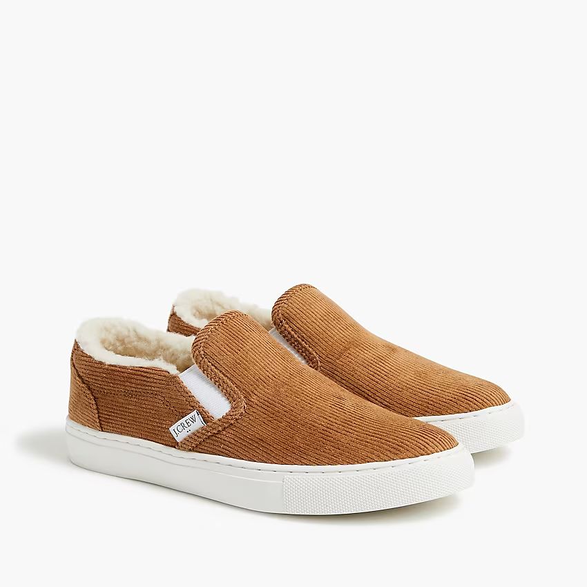 Corduroy slip-on sneakers with shearling lining | J.Crew Factory