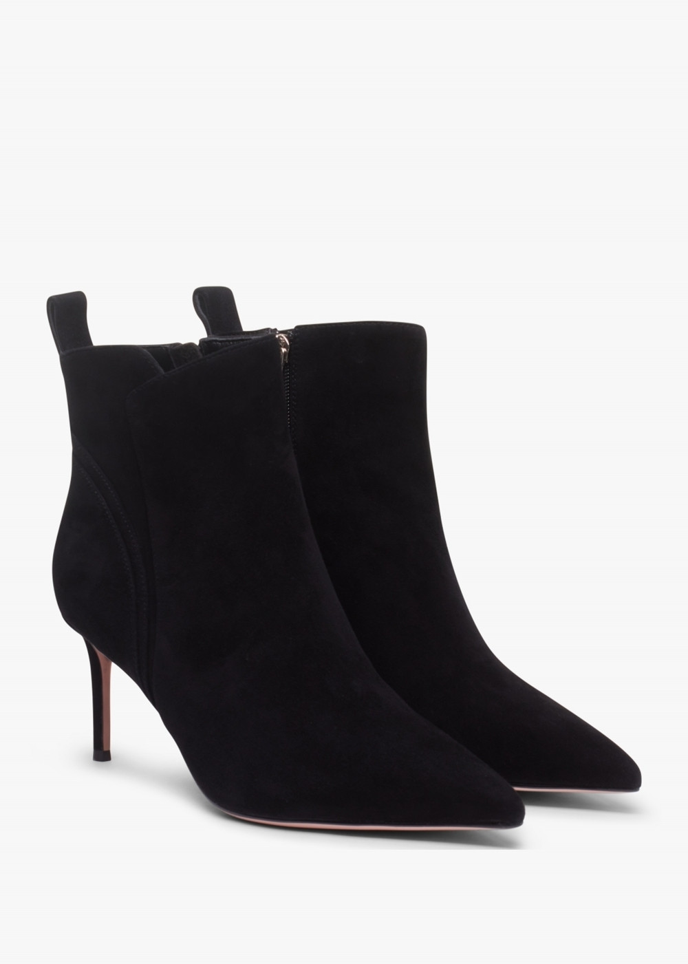 Sydney Black Suede Heeled Ankle Boots | Daniel Footwear (UK)