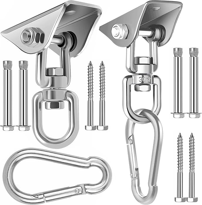 Swing Hanger for Wooden & Concrete Swing Set, 2000LB Capacity Hammock Hanger 360°Rotate Stainles... | Amazon (US)