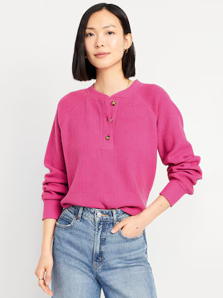 Cozy Waffle Henley T-Shirt | Old Navy (US)