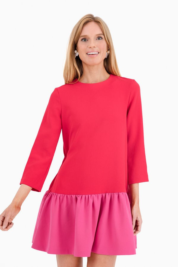 Red Color Block Sutton Peplum Dress | Tuckernuck (US)