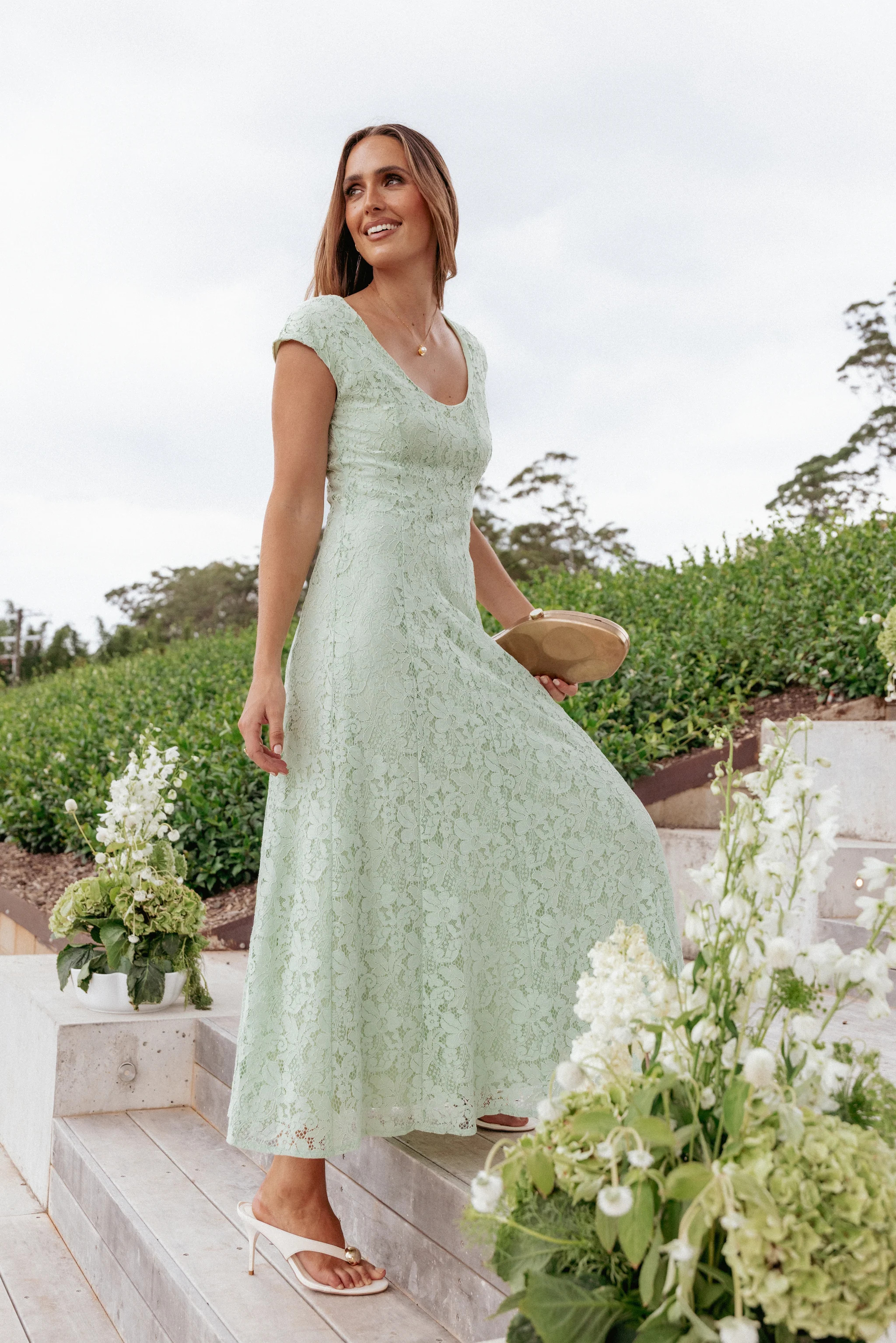 Mapleton Maxi Dress - Sage Green Lace | Petal & Pup (US)