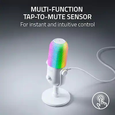 Razer - Seiren V3 Chroma Condenser USB Microphone - White | Best Buy U.S.
