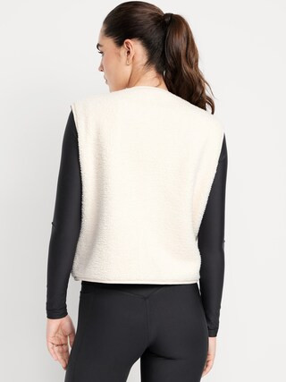 Loose Snap-Front Sherpa Vest | Old Navy (US)