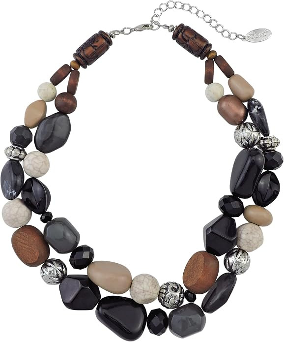 Bocar Chunky Necklaces for Women Trendy, 2 Layer Statement Necklace Fashion Collar Necklace, Hand... | Amazon (US)