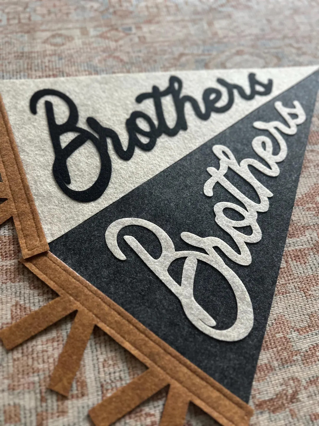 Vintage Brothers pennant flag, felt flag for shared boys' room, choose your color banner for play... | Etsy (US)